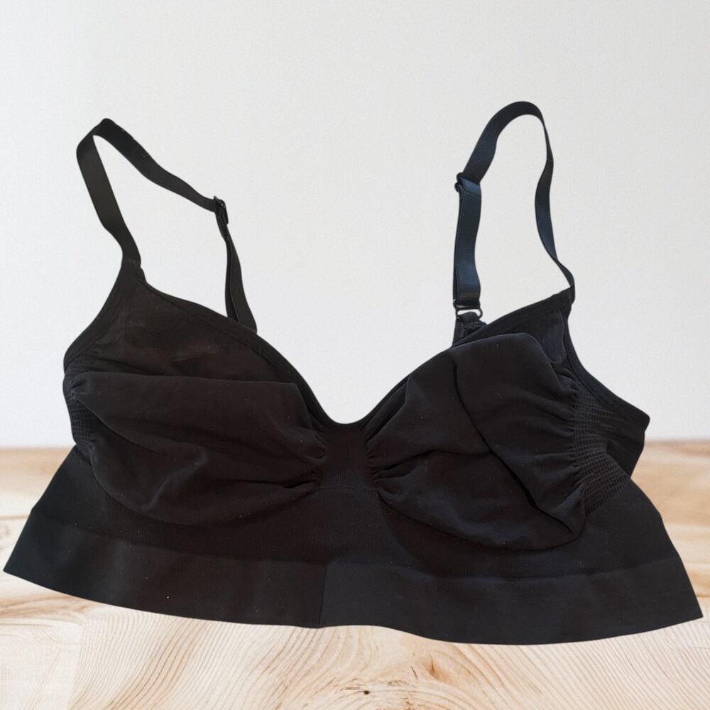 SKIMS Sculpting Bralette Bra Black Seemless Ruched Wireless Size 2X/3X